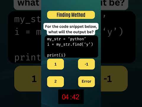 Can You Solve This Python Question? #11 Finding Method - Python Quiz
