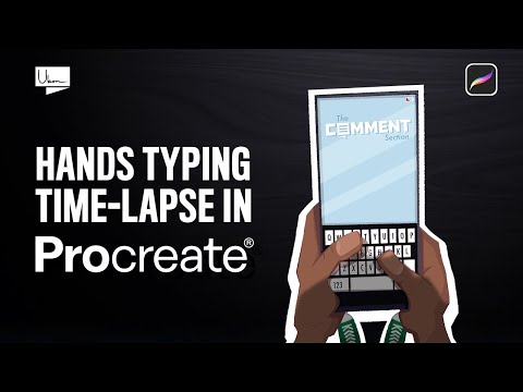 Hand Typing illustration Time-lapse done in Procreate