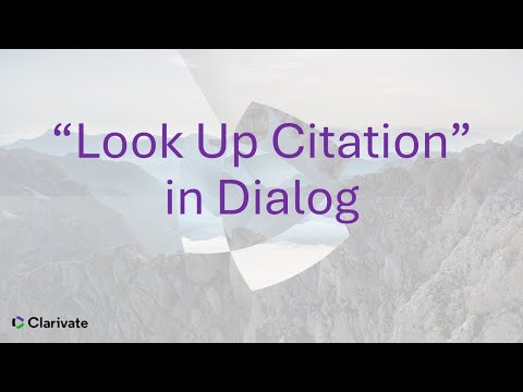 "Look Up Citation" in Dialog
