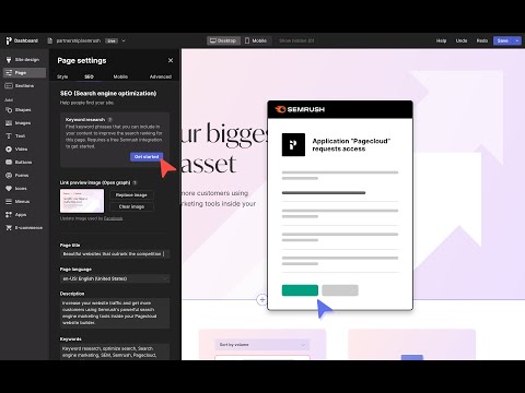 Keyword research in Pagecloud