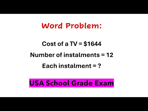 Word Problem for School Grade Exam. School Exam for Junior Class.