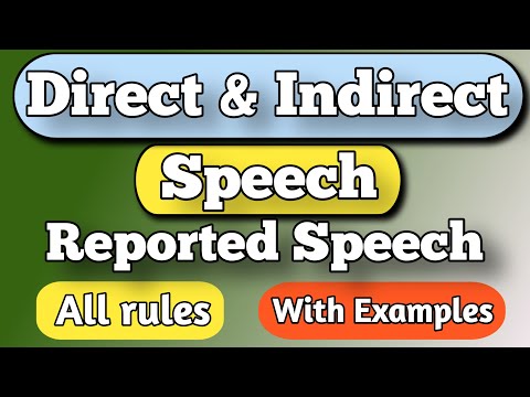Reported speech in English.Direct and indirect speech complete lesson.All rules of reported speech.