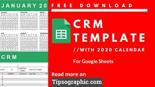 Google Sheets CRM Template with 2020 Calendar ► Free Download