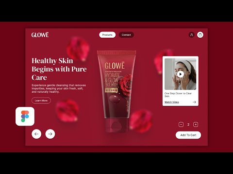 Modern Skincare Website UI Animation | Figma Tutorial for Beginners