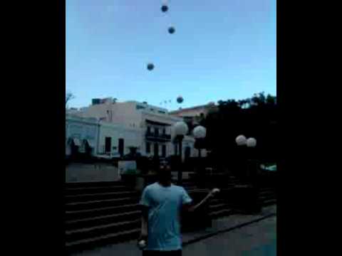 J. Peter Loftus - 7 ball run in Plaza Colon, Old San Juan, Puerto Rico