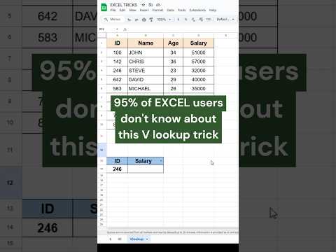 🔥learn this V-lookup trick and shine✨#excel #exceltricks #learning #education #educational #trending