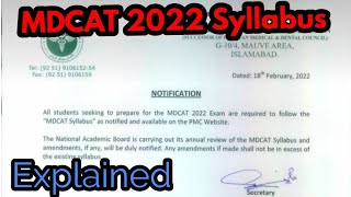 Pmc notification  mdcat 2022|New Mdcat 2022 Syllabus|| Same syllabus mdcat 2021