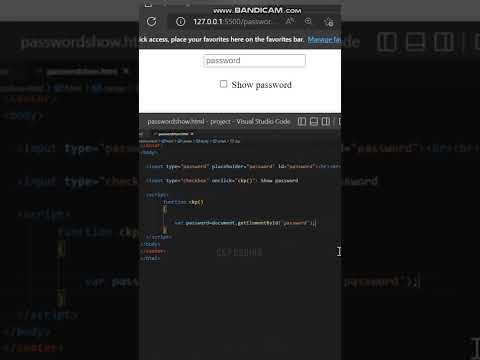 Show/Hide Password  with checkbox ( Javascript ). #short