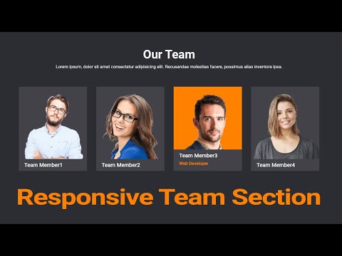 Responsive Our Team Section design using HTML CSS And Bootstrap | CoderRishad