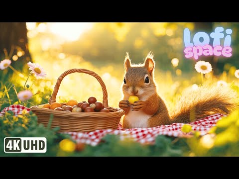 🐿️ Baby Squirrel Lofi Picnic | Spring Chill Beats & Cozy Nature Vibes for Work, Study & Relax