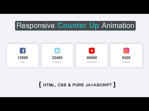Responsive Counter Up Animation With HTML,CSS & JavaScript | How To Create Counters