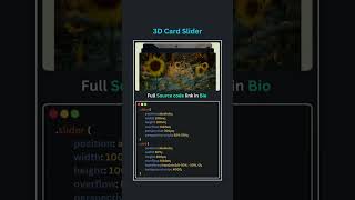 🃏 3D Card Slider 2025! 💻✨ | Stunning JS Design in 60 Seconds