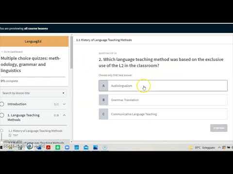 Multiple Choice Quizzes: Language Teaching Methodology, English Grammar and Linguistics