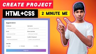 "Modern Registration Form Design | HTML & CSS Full Project for Beginners"🚀#coding #programming#code