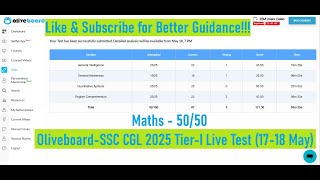 Oliveboard - SSC CGL 2025  Tier - I Live Test (17  - 18 May)