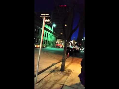 Calgary downtown night walk
