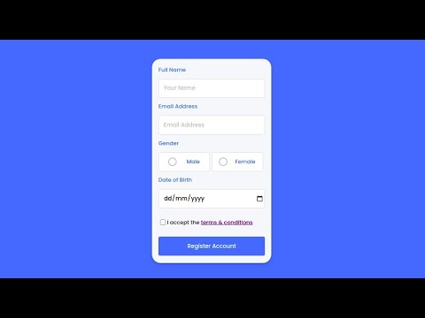 Animated Registration Form with Validation using HTML & CSS only | No JavaScript or Jquery
