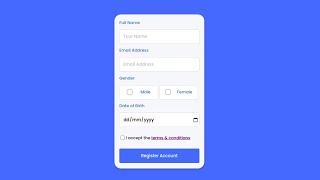Animated Registration Form with Validation using HTML & CSS only | No JavaScript or Jquery