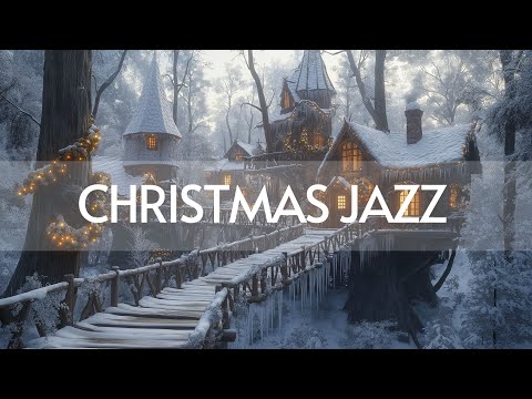 4K Christmas Village Retreat 🎄 Jazz Music & Peaceful Forest Atmosphere