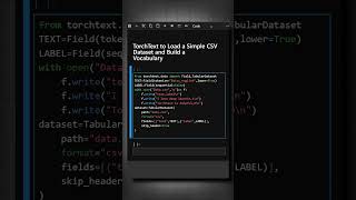 TorchText to Load a Simple CSV Dataset and Build a Vocabulary