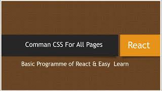 how to use common css in react component