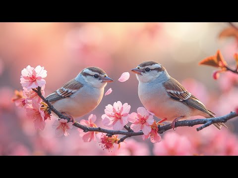 4K Bird Sounds and Piano Music for Sleep - Gentle Soothing Piano with Birds Singing Nature Sounds