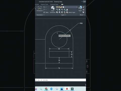 Dimensioning a circle in AutoCAD #autocad #shorts