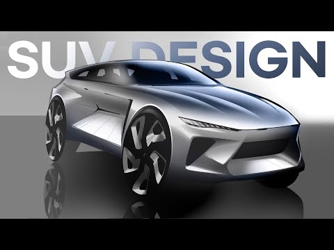 SUV DESIGN (Car Sketch & rendering with Photoshop)