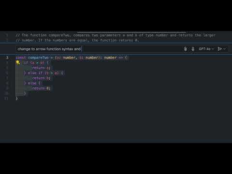 GitHub Copilot changing a function