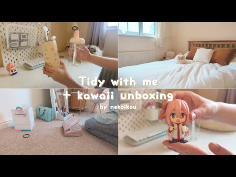 Tidy with me + kawaii unboxing ~ for when you are feeling alone but need to be productive