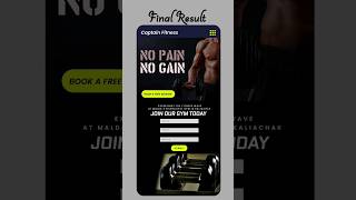 website design for gym. #webdesigning #webdesigner #websitedesign #gymwebsite #websiteforgym #shorts