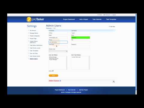 Admin User Management in ProTasker Project Management Software