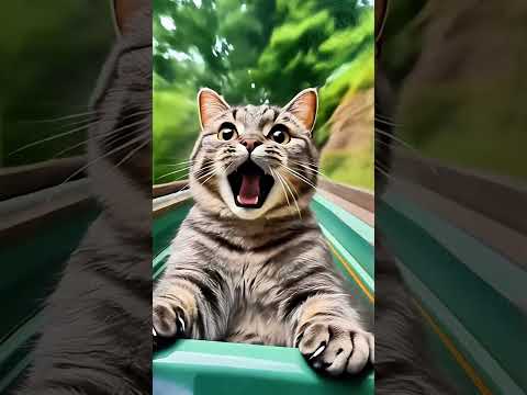 Cat on Roller Coaster | Adventurous Ride