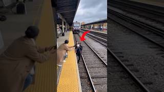 🚆 He Risked His Life for a Random Boy! | Real-Life Hero Moment 😱 #train #accidente #rescue #crash