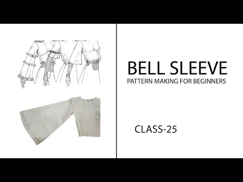 Bell sleeve cutting and stitching / class-25 / step by step full tutorial