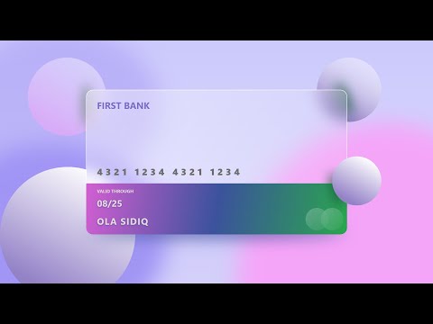 How To Create Glassmorphic Credit Card In Adobe XD  + Glassmorphism