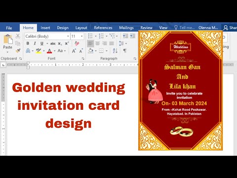 wedding invitations card design in Ms word @FalconComputerAcademy @ARMultimedia