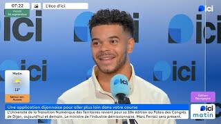 Tomessa, fondateur de l'App Ghostrun en direct sur France 3 ici
