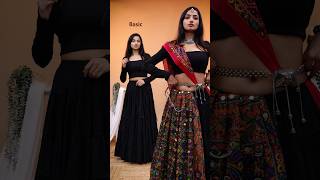 Basic vs Better Styled Navratri Outfit Showdown - Which One Wins? 🖤🌟 #shorts #fashion #styleyouraura