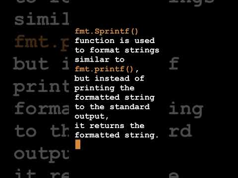Format output in Go programming language using Sprintf()