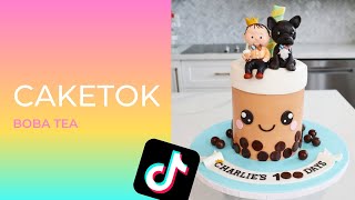 Trendy Caketok | Tiktok Cake Videos | Boba Cake?! #shorts #diy #boba #cake