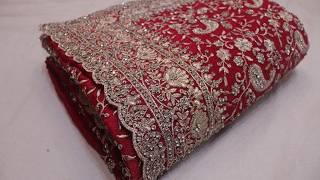 ARNG-4434: Ruby Wine Elegance: Intricate Hand-Embroidered Saree for the Modern Bride
