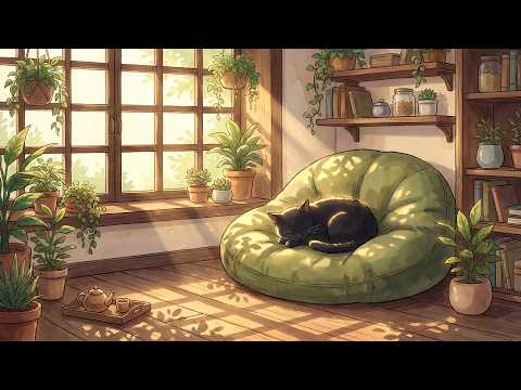 Cat's Summer Plant Corner 🍃🐾 Relaxing Lofi Radio for Study, Work, Deep focus & Calm Peaceful Mind