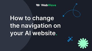 How to change the navigation on your AI website | WebWave Quick Tips