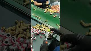 Manual Production of Water Pipe Fittings #PipeFittings #PlumbingConnectors #AssemblyLine