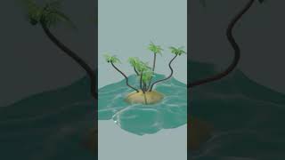 Draw Coconut Tree in Blender With Geometry Nodes #short #blender #geometrynode