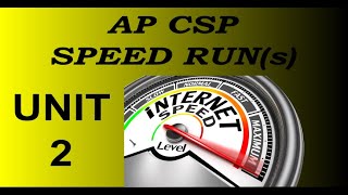 AP CSP: Unit 2 - Lesson 2 Speed Run (2021-22)