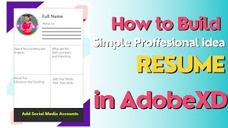 How to build Professional Resume - Idea in Adobe XD #jobs #applyonline  #respect #reels #trending