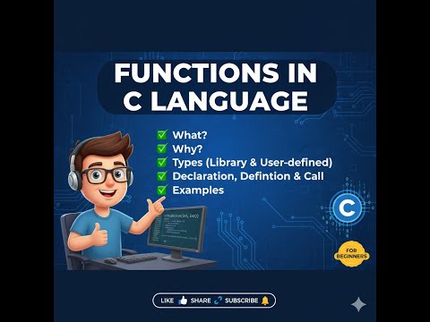 Functions in C Language Explained | C Programming Tutorial for Beginners || #clanguage #coding