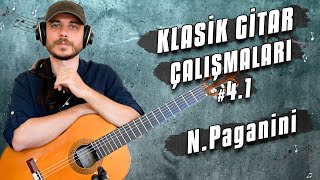 Gitar Dersi #100 ► Klasik Gitar Çalışmaları #4.1 (Nicolo Paganini / Corrente / Part 2)